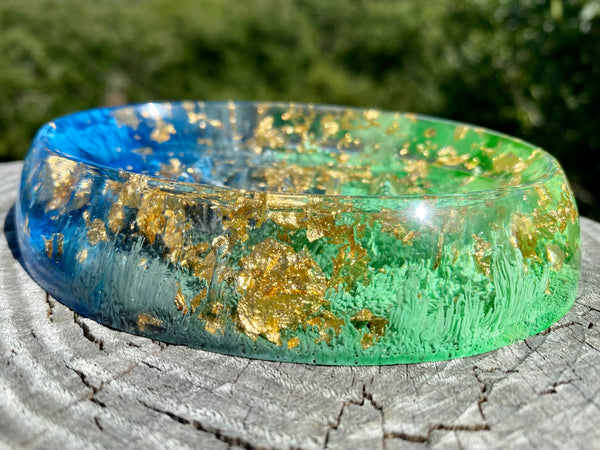 Gold Foil and Rainy Skies Draining Soap Dish