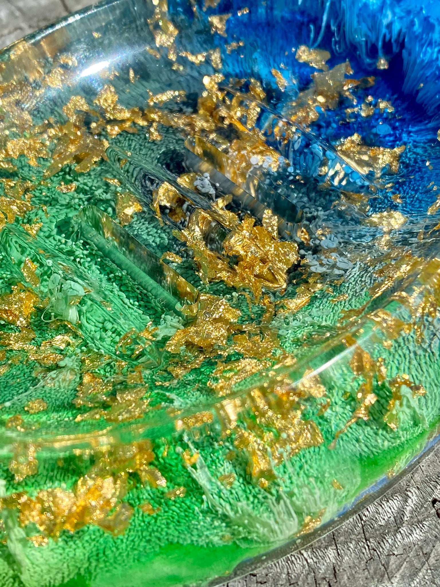 Gold Foil and Rainy Skies Draining Soap Dish